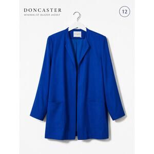 Doncaster Royal Blue Open Front Minimalist Blazer Women’s 12